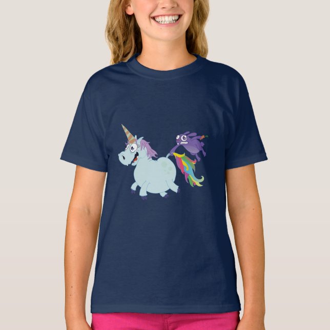 T-shirt La graisse Unicorne sauve le jour (Devant)