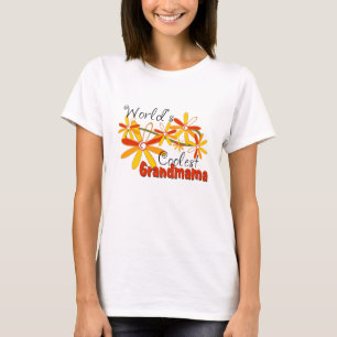T-shirt La grand-mère la plus cool du monde floral