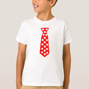 T-shirt La grande cravate rouge et blanche de point de