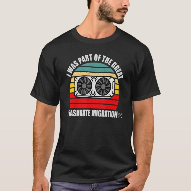 T-shirt La Grande Migration Hashrate 2022 Eth Crypto Miner (Devant)