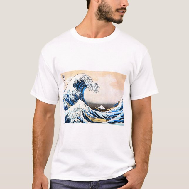 T-shirt La Grande Vague au large de Kanagawa, Hokusai (Devant)