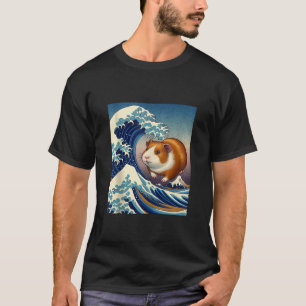 T-shirt La Grande Vague de Cochon de Guinée Animaux Japona