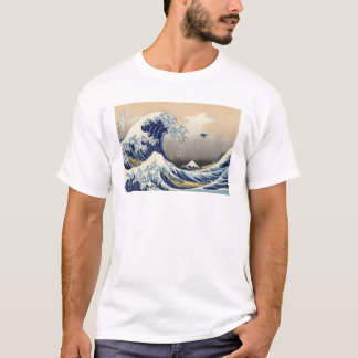 T-shirt La Grande Vague De Drone Au Large De Kanagawa