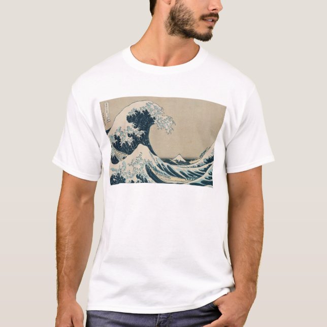 T-shirt La grande vague outre de Kanagawa (Devant)