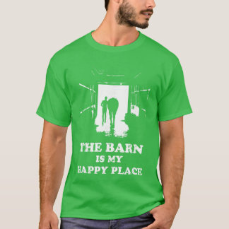 T-shirt La grange est mon endroit heureux Cavalier pour fe