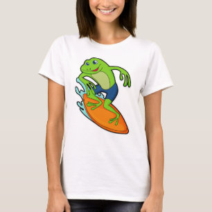 T-shirt La grenouille comme surfeur avec Surfer