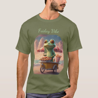 T-shirt La grenouille Friday Vibe travaille au stand de ho