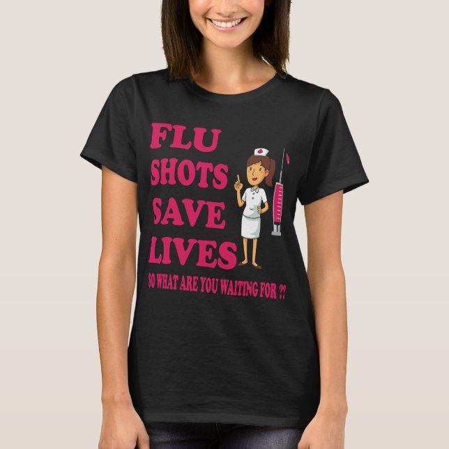 T-shirt La grippe sauve des vies amusantes Médicales (Devant)