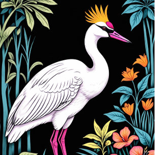 T-shirt La grue blanche : l’oiseau majestueux de l’Amériqu