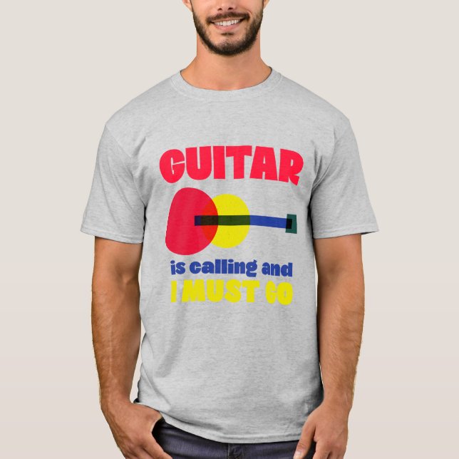 T-shirt La guitare appelle une chemise de guitare drôle po (Devant)