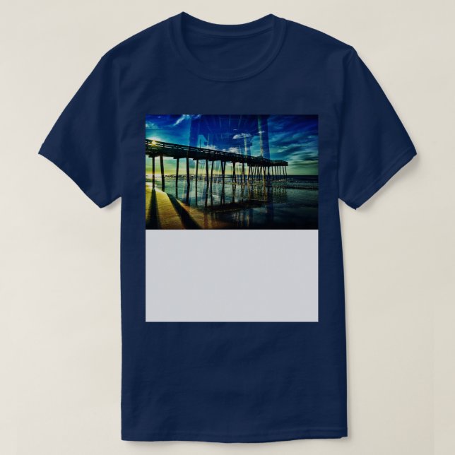 T-shirt La jetée au lever du soleil (Design devant)