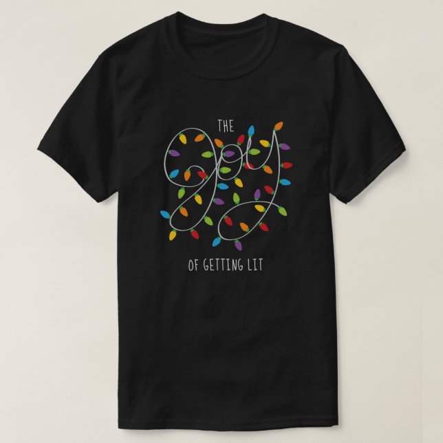 T-shirt La joie d'avoir des lumières de Noël (Design devant)