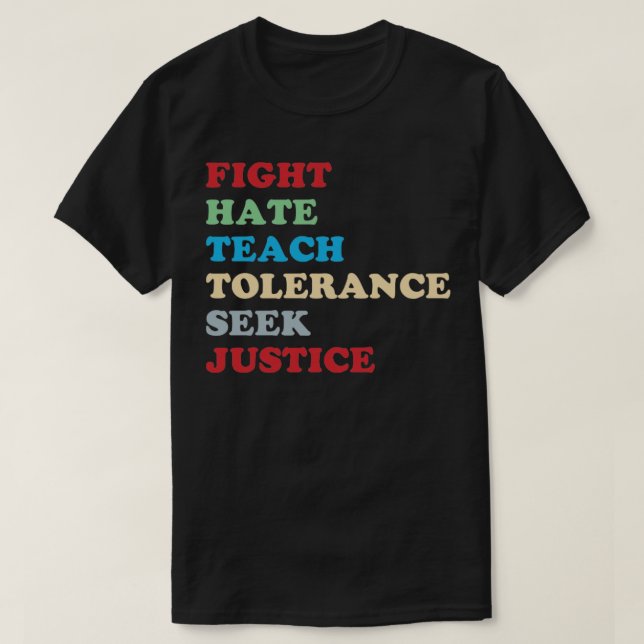 T-shirt La justice sociale recherche des droits à l'égalit (Design devant)