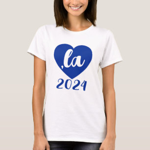 T-shirt , la KAMALA coeur 2024 texte de script bleu
