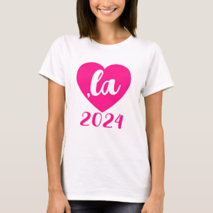 T-shirt , la KAMALA coeur 2024 texte de script rose chaud