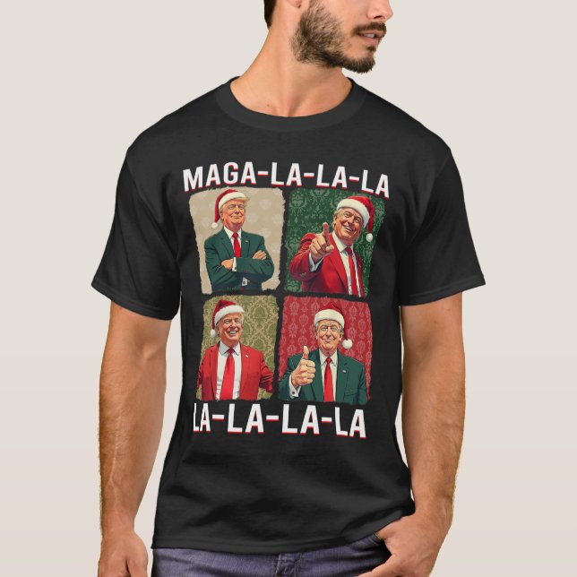 T-shirt La La Donald Trump Potus 47 Mauvais Noël 3 (Devant)