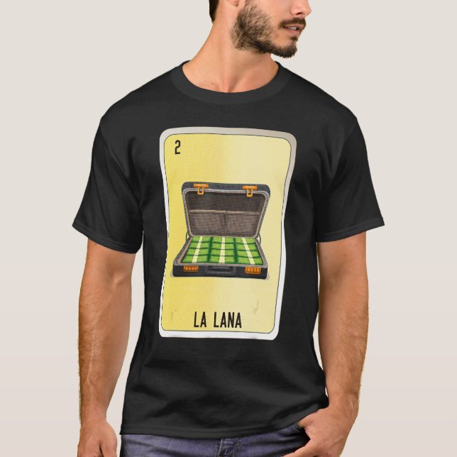 T-shirt La Lana Mexicaine Lotterie Cartes de Bingo (Devant)