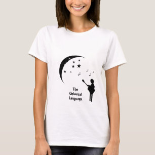 T-shirt La langue universelle - musique avec la lune