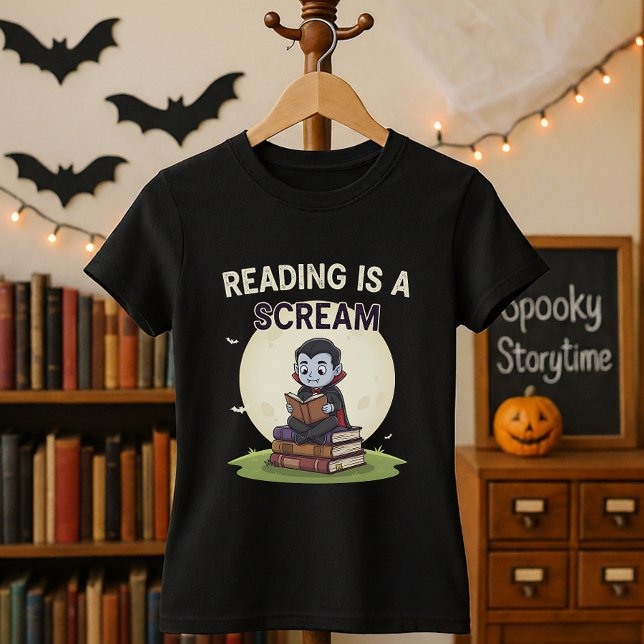 T-shirt La Lecture Bibliothécaire D'Halloween Est Un Cri (Créateur téléchargé)