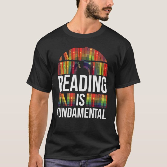 T-shirt La lecture est fondamentale poésie Bookwort et liv (Devant)