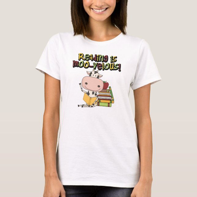 T-shirt La lecture est Moo-velous (Devant)