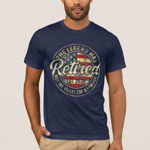 T-shirt La légende a pris sa retraite Drapeau américain de