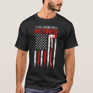 T-shirt La Légende A Retraité Firefighter Red Ax America