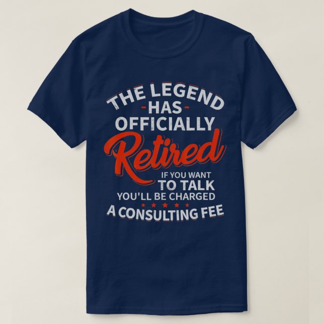 T-shirt La Légende A Retraité Officiellement Officier Homm (Design devant)
