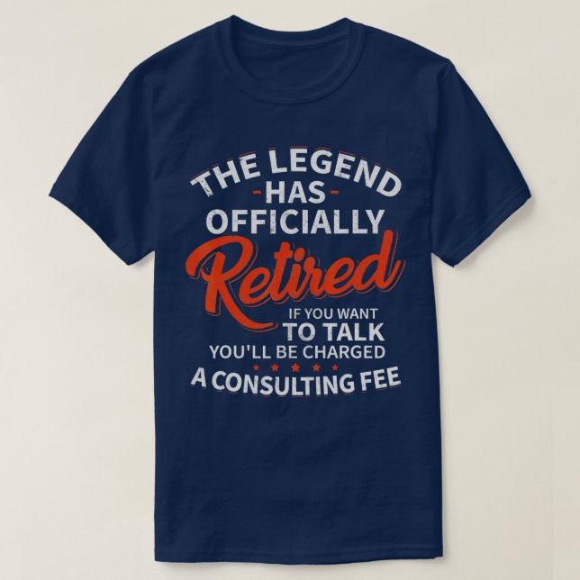 T-shirt La Légende A Retraité Officiellement Officier Homm (Design devant)