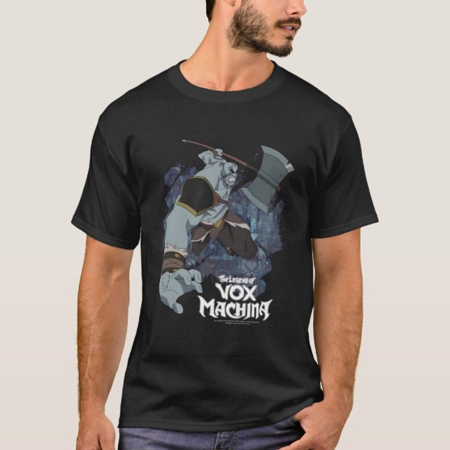 T-shirt La Légende De Vox Machina Grog Strongjaw Avec Ax (Devant)