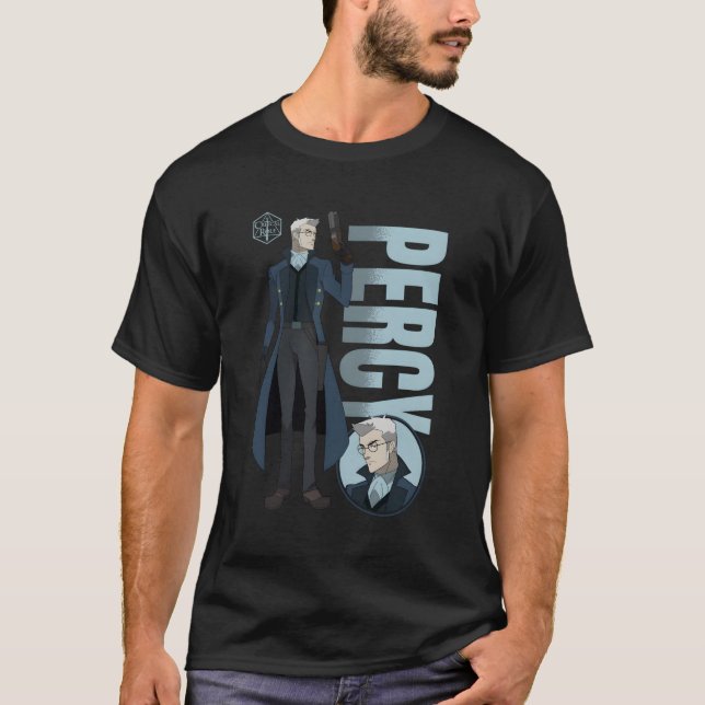 T-shirt La Légende De Vox Machina Percy Avec Son Nom (Devant)