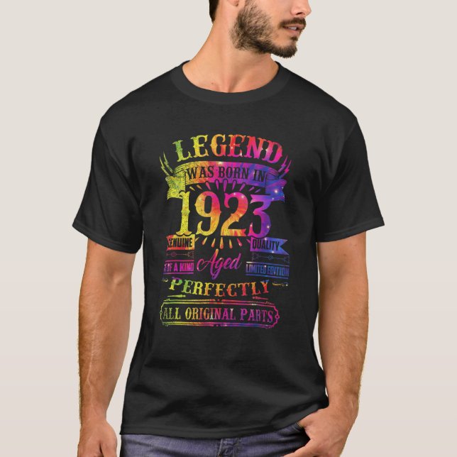 T-shirt La Légende Est Née En 1923 99 Ans 99E Anniversaire (Devant)