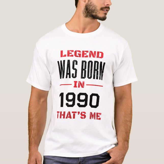 T-shirt La Légende Personnalisée Est Née En Blanc De L'Ann (Devant)