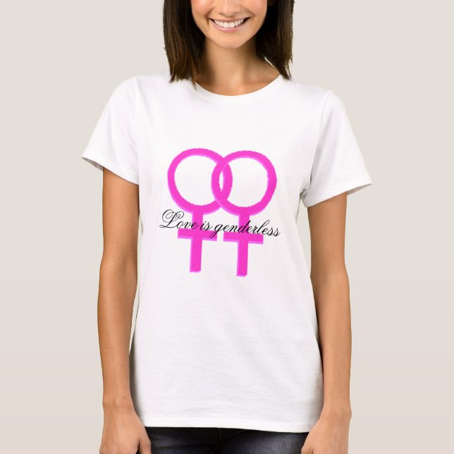 T-shirt la lesbienne, amour est genderless (Devant)