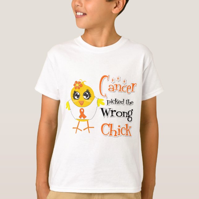 T-shirt La leucémie a sélectionné le poussin faux (Devant)