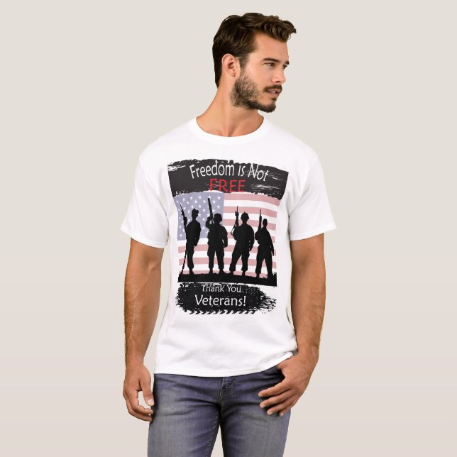 T-shirt La liberté n'est pas libre, les vétérans du Merci (Devant entier)