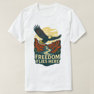 T-shirt La Liberté vole ici Rétro Eagle