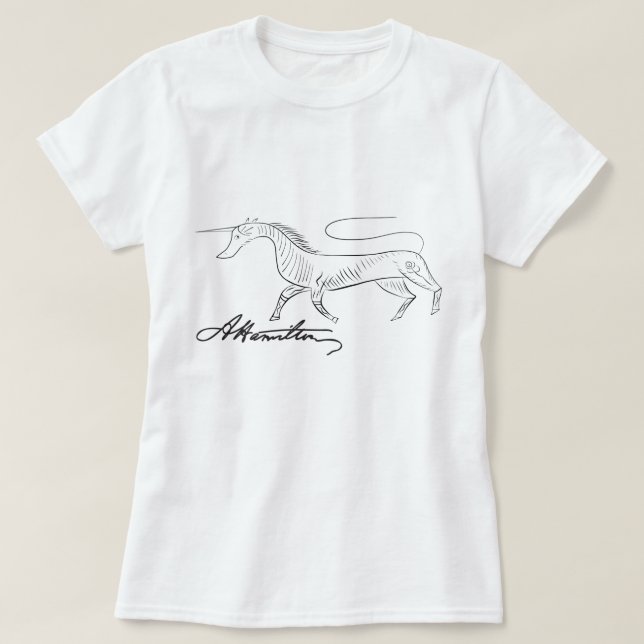 T-shirt La licorne d'Alexander Hamilton (Design devant)