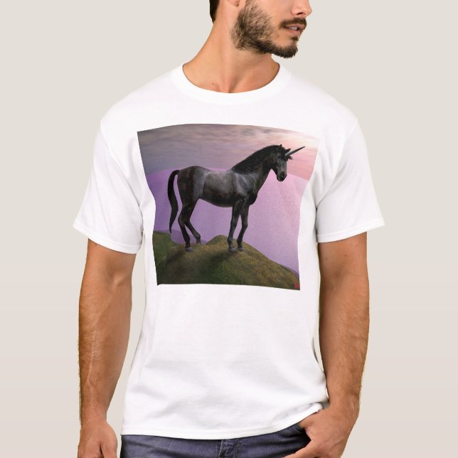 T-shirt La licorne noire évasive (Devant)