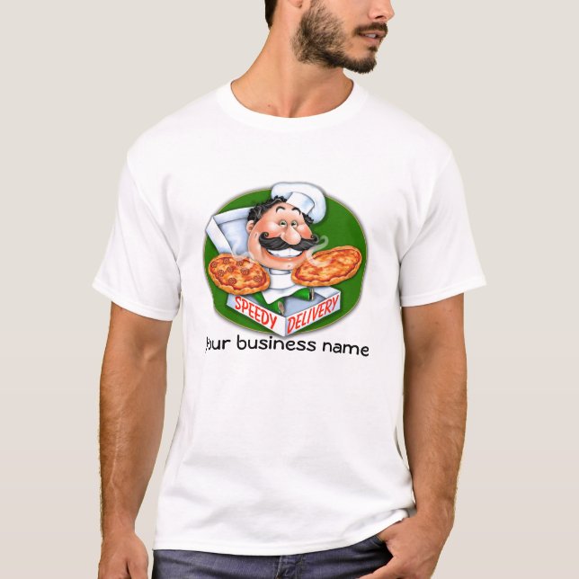 T-shirt La livraison rapide de pizza de chef italien fou (Devant)