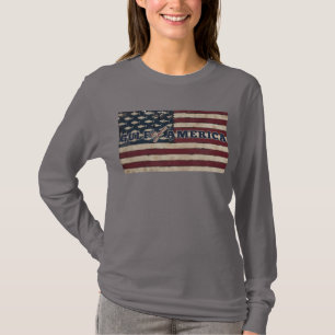 T-shirt La longue manche des femmes Gulf of America stars&