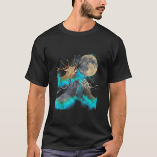 T-shirt La Lune De Trois Cerfs Qui Exhibe Drôle 3 Cerfs À 