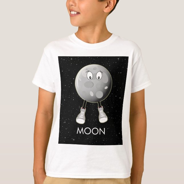 T-shirt La Lune et les étoiles dans l'espace (Devant)