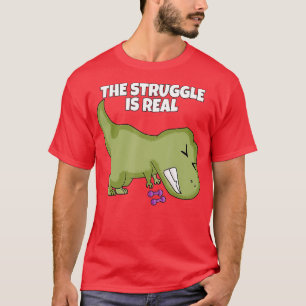 T-shirt La lutte est réel poids levant Dumbbells Rex