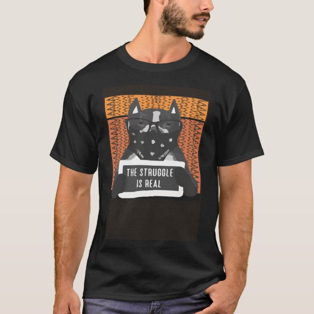 T-shirt La Lutte Est Un Véritable Masque Visage De Chien (Devant)