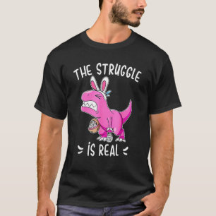 T-shirt La Lutte Est Vraiment Dinosaure Bunny Pâques H