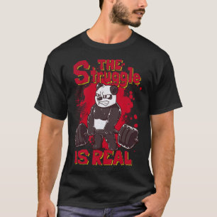 T-shirt La Lutte Est Vraiment Drôle Panda Gym Bodybuilding