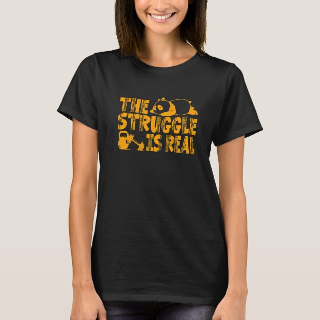 T-shirt La Lutte Est Vraiment Gym Cute Panda Bear 5 (Devant)