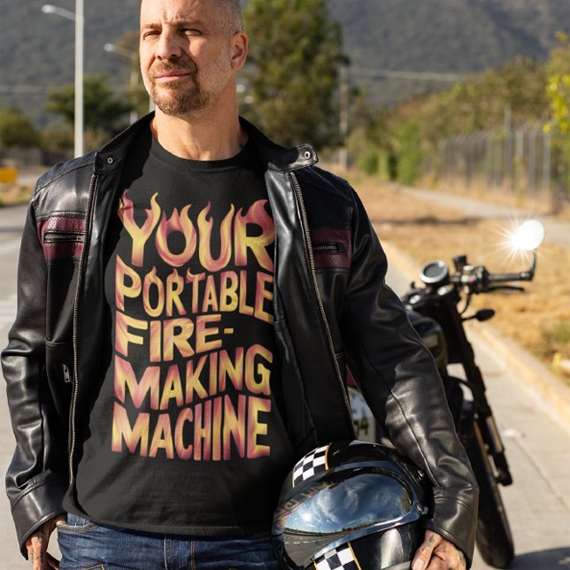 T-shirt La Machine Portable À Feu Qui Fait Flamme (Créateur téléchargé)