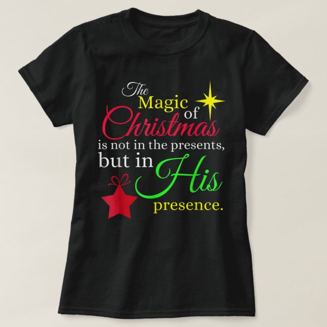 T-shirt LA MAGIE DE NOËL Christian Jesus naissance (Design devant)